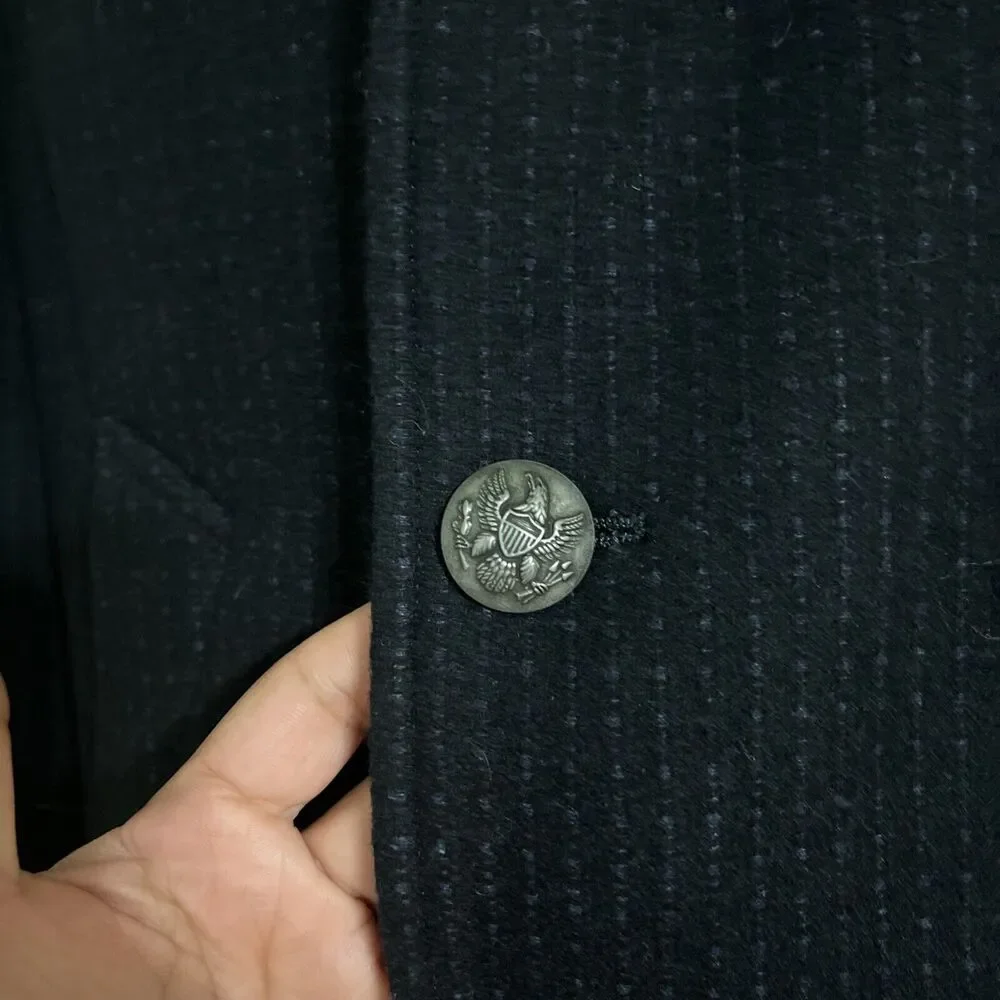 TALLIA Navy Wool Blend Coat Young Men's Size M 12-14 . MSRP $195. NWT - Picture 3 of 12